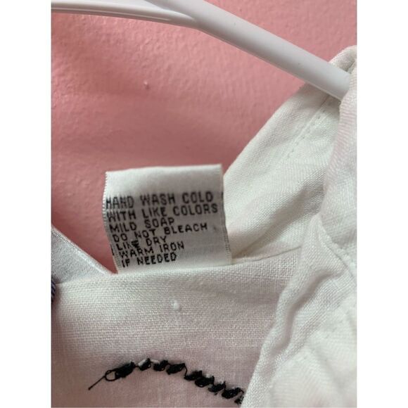 Richard Malcolm Ladies White Embroidered Irish Linen Button-up Blouse Size PM - Picture 6 of 8